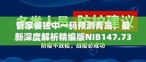 管家婆独中一码预测青岛,最新深度解析精编版NIB147.73