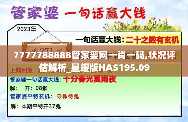 7777788888管家婆网一肖一码,状况评估解析_星耀版HAS195.09
