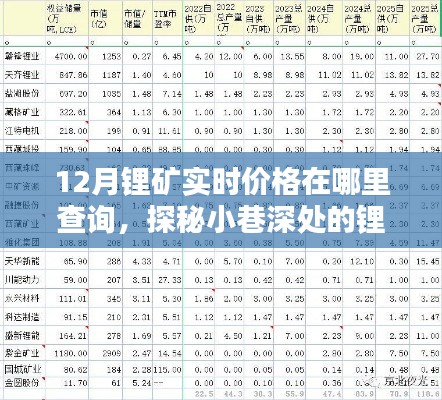 探秘小巷深处的锂矿宝藏,十二月实时价格一网打尽!
