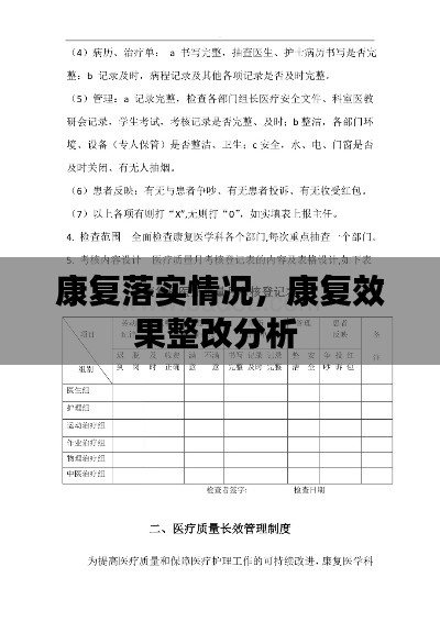康复落实情况,康复效果整改分析