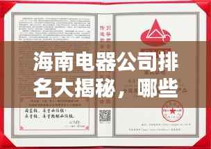 海南电器公司排名大揭秘,哪些企业独占鳌头?