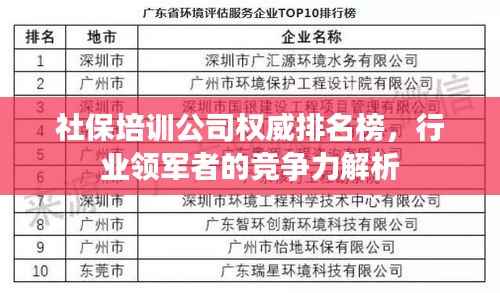 社保培训公司权威排名榜,行业领军者的竞争力解析